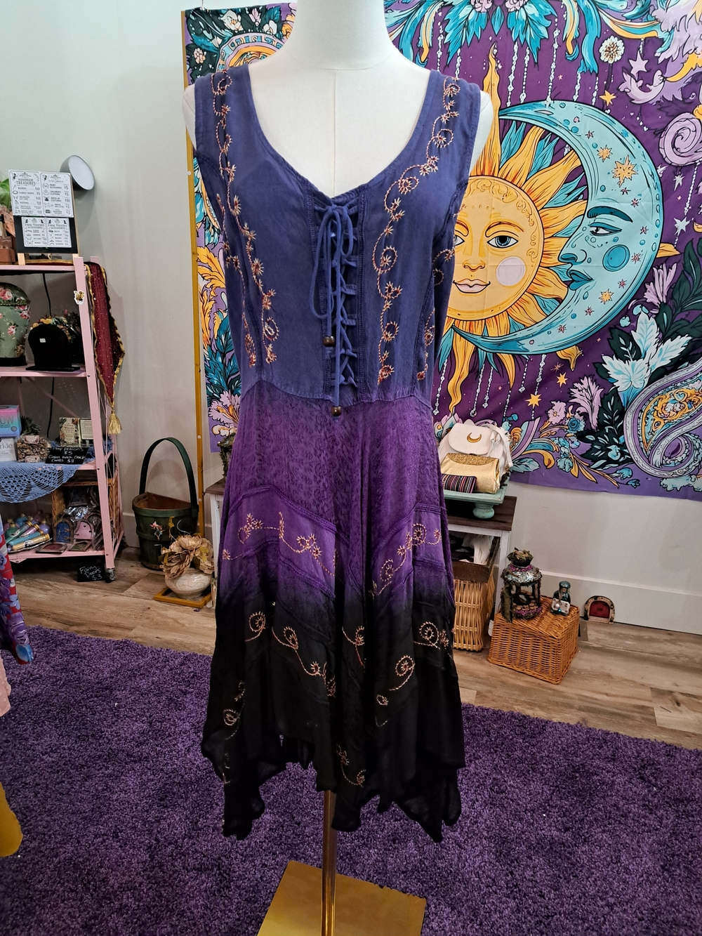 Purple Shadow Ombré Embroidered Fairy Dress - One Size- Nwt